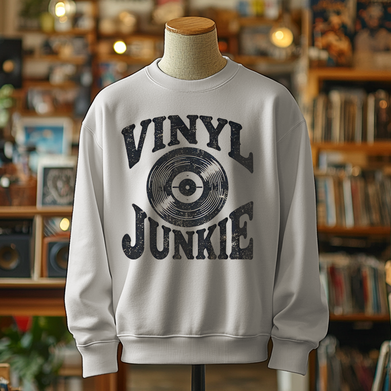 Vinyl Junkie Sweatshirt | Funky T-shirts, Funky Printed T-Shirts, Funky Shirts for Men and Woman