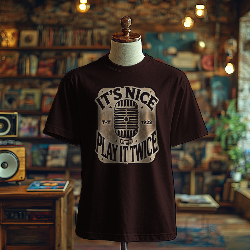 Play it Twice Microphone Funky T-shirts, Funky Printed T-Shirts, Funky Shirts for Men and Woman