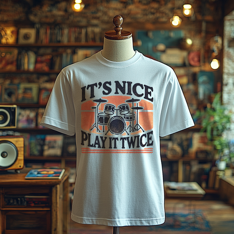 It's Nice, Play it Twice - Drum Set Edition - T-Shirt