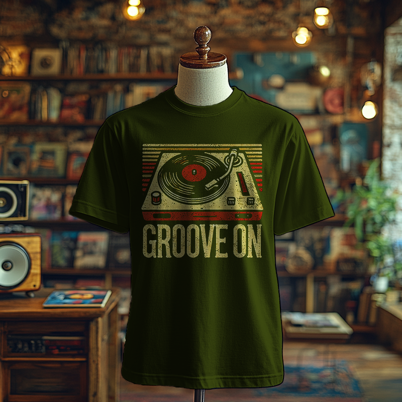 Groove On turneable Funky T-shirts, Funky Printed T-Shirts, Funky Shirts for Men and Woman