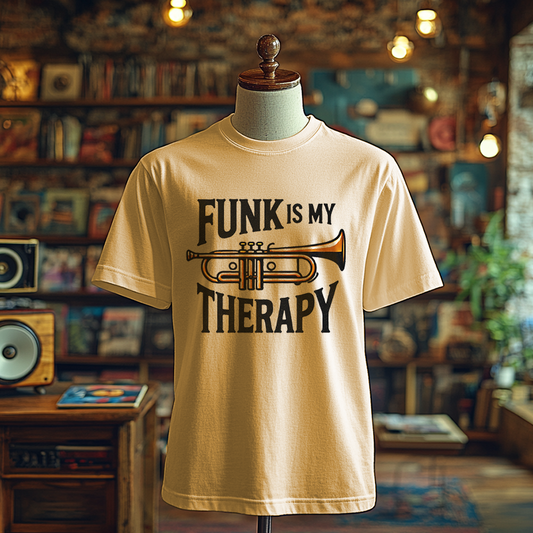 Funk is my Therapy Trumpet T-shirts, Funky Printed T-Shirts, Funky Shirts for Men and Woman